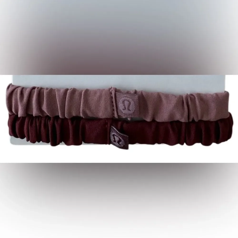 2 NWOT Lululemon Skinny Scrunchie: Red Dust and Rockwood